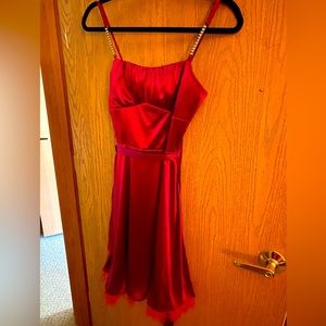 Silk burgundy cocktail dress
